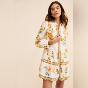 Anthropologie Panel Print Mini Shirtdress